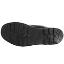 Black leather sole of Swiss army KS90 field troop boots designed for traction and durability in rugged terrains