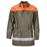 Chaqueta impermeable de protección civil suiza original abrigo largo verde oliva