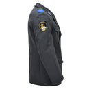 Oryginalna szwajcarska marynarka wojskowa wizytowa Vintage z 4 kieszeniami, ciemnoszara