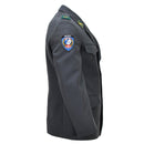 Oryginalna szwajcarska marynarka wojskowa wizytowa Vintage z 4 kieszeniami, ciemnoszara