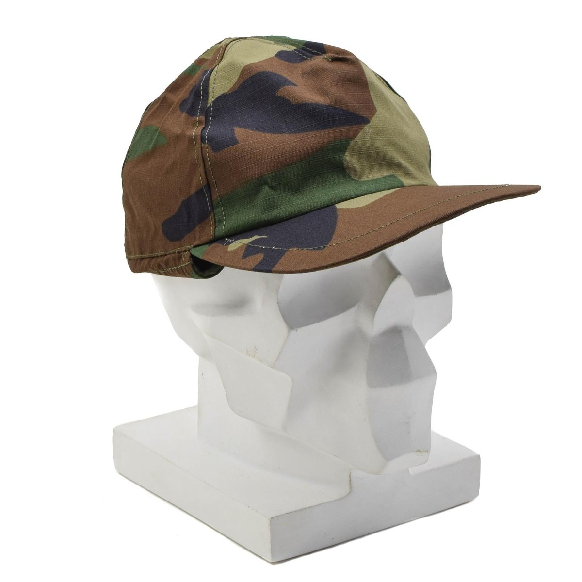 Hunting Cap with Ear Flaps: Woodland Camouflage Style - GoMilitar