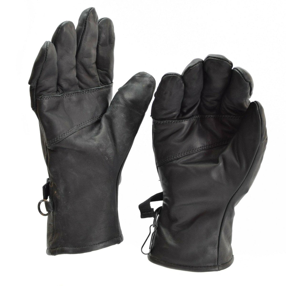 Original US army combat leather gloves Genuine black leather military issue