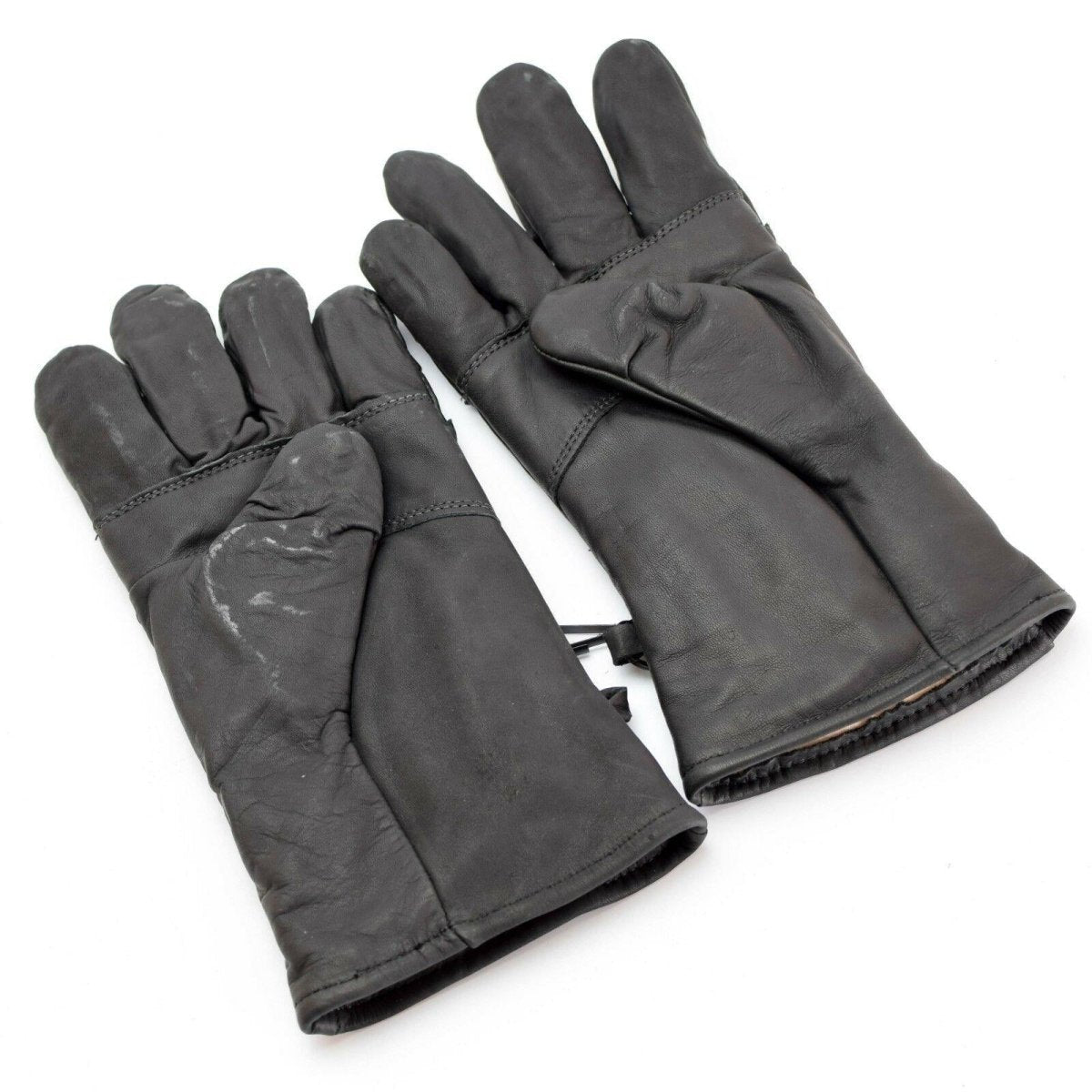Original US army combat leather gloves Genuine black leather military issue