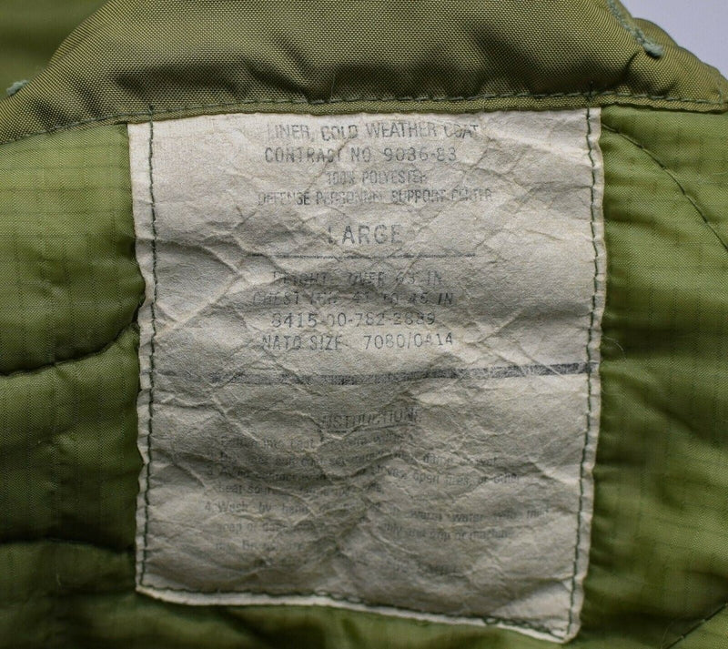 Original US Army quilt liner military jacket M65 cold weather coat lining - GoMilitar