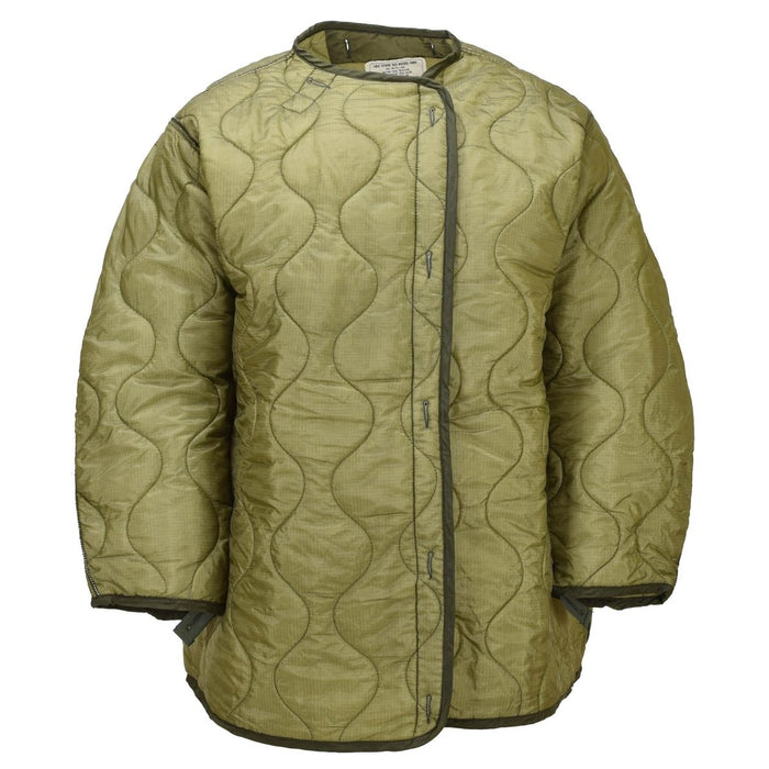 Original U.S. Military M65 Parka Liner Extreme Cold Weather Buttons Olive Green - GoMilitar