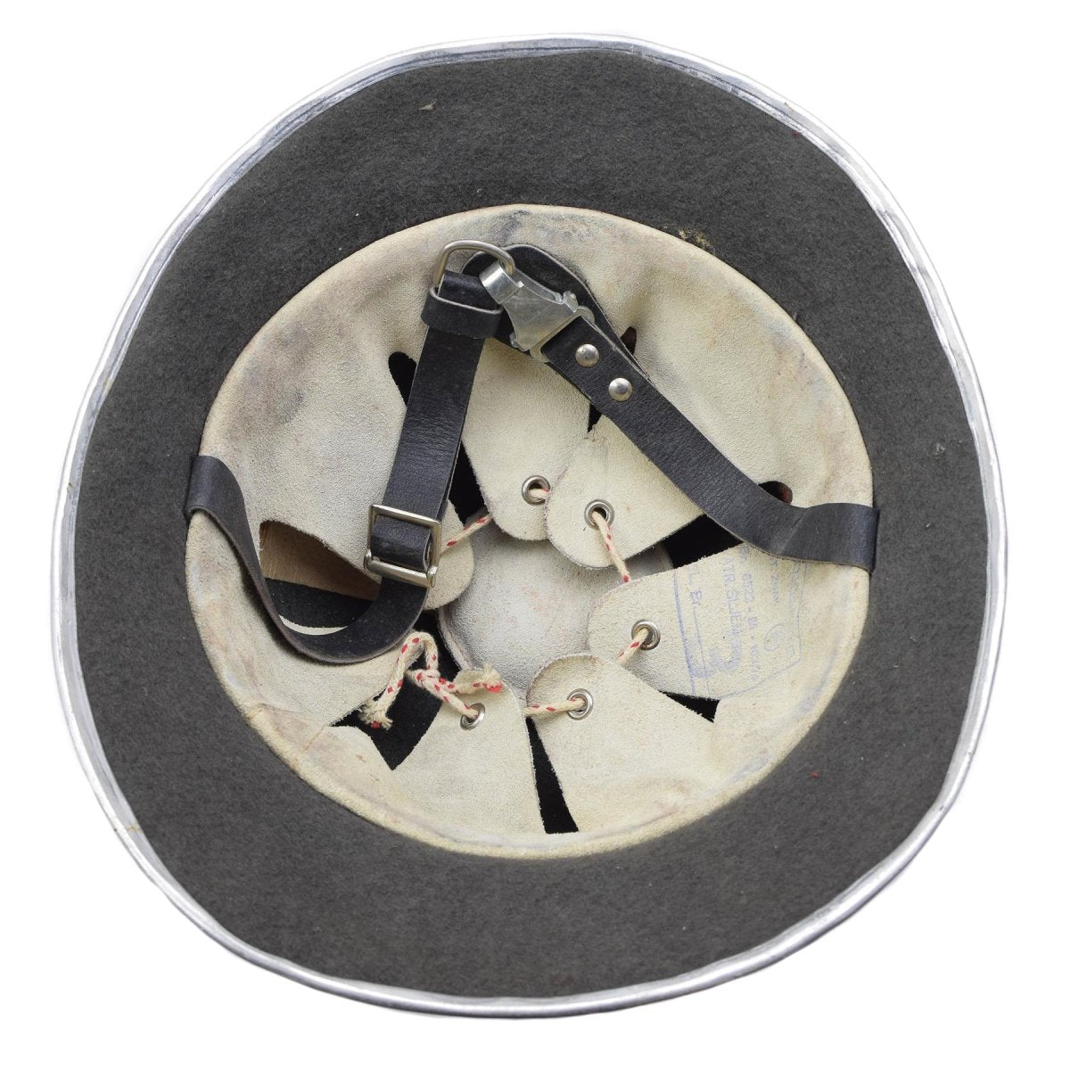 Original Yugoslavia military gray aluminum fireman helmet red start badge army