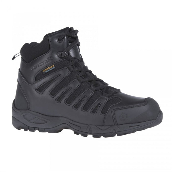 Bota táctica negra Pentagon Achilles XTR de 6" con cuero impermeable de alta densidad y diseño de suela resistente
