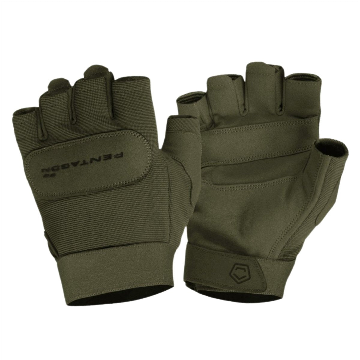 PENTAGON Duty Mechanic 1/2 Fingerless Gloves Breathable Fabric Cuff Elastic