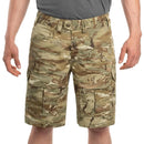 Men's camo lycos ripstop cargo shorts with reinforced pockets and durable triple stitching in lizard camouflage pattern
