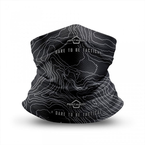 PENTAGON Skiron Topographic Map Neck Gaiter Quick Dry Fabric Graphic Design