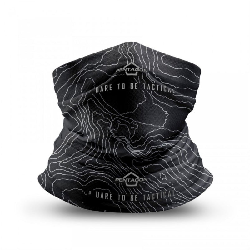 Pentagon Skiron Mappa topografica Gucca al collo Design grafico in tessuto a secco rapido