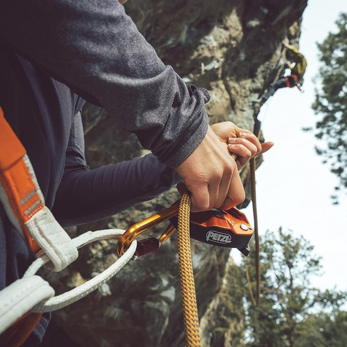 PETZL GRIGRI Assicuratore Frenata assistita Arrampicata Discesa in corda doppia Arancione