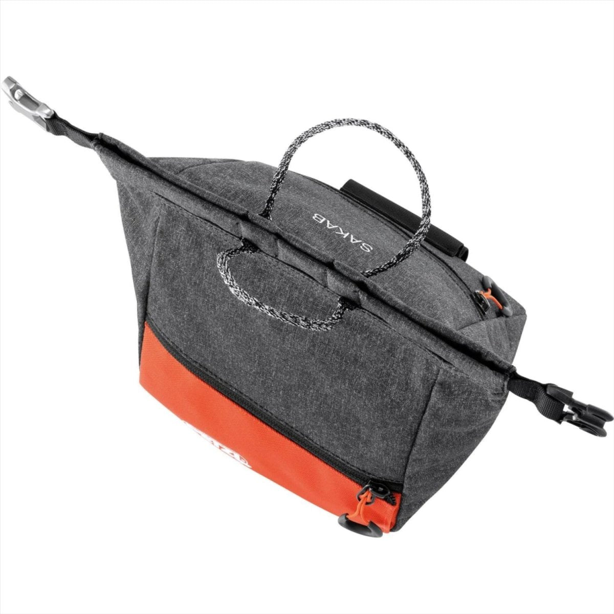 PETZL SAKAB Chalk Bag Durable Magnetic Roll Top Closure Multiple Pockets Gray