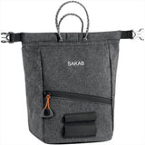 PETZL SAKAB Chalk Bag Durable Magnetic Roll Top Closure Multiple Pockets Gray