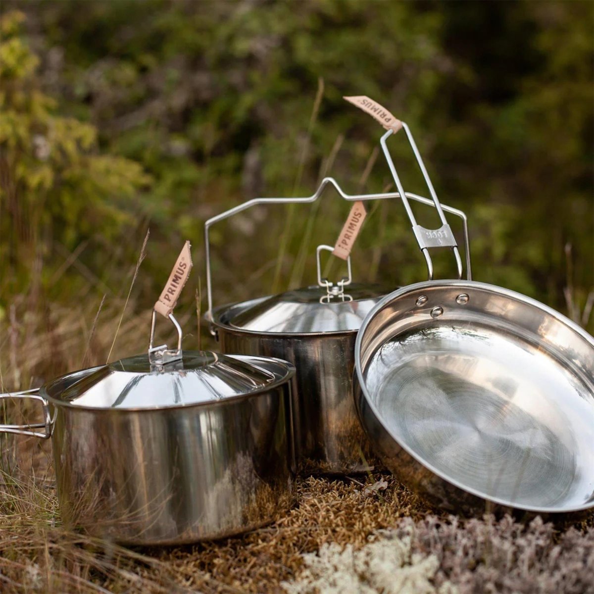Primus Campfire Cookset S Stainless Steel Camping Cookware Pot Pan Set ...