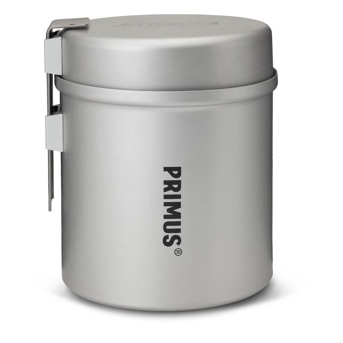 Kompakter und leichter Primus Essential Trek Pot mit Keramikbeschichtung für effizientes Kochen im Freien und einfache Reinigung.