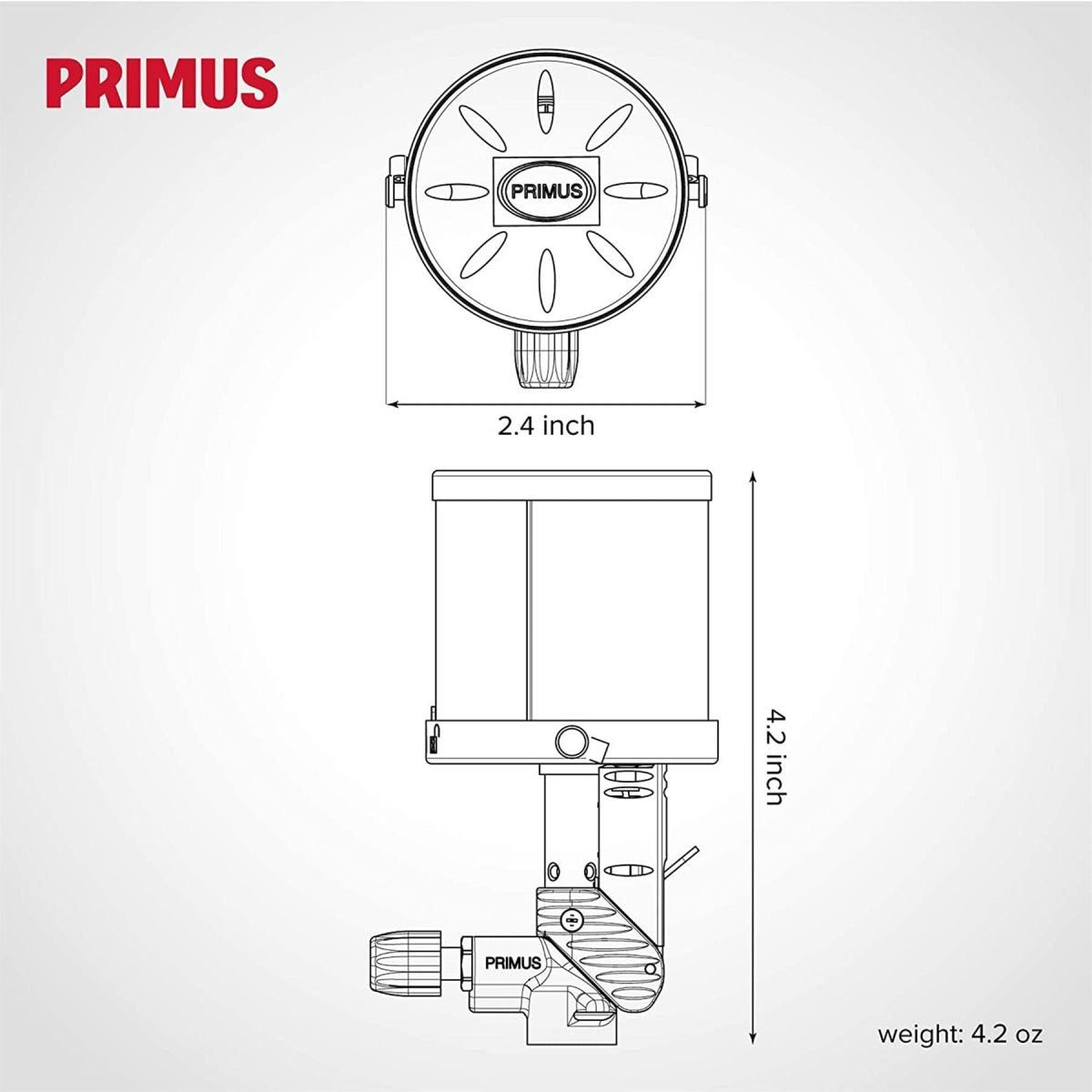 Primus Micron Gaslampe Laterne Licht verstellbar helle Zündung Aufhängesystem