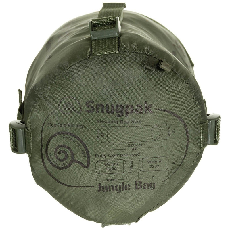 Snugpak Dipnoming Bacs de 220 cm Mosquito Neta de compresión Oliva