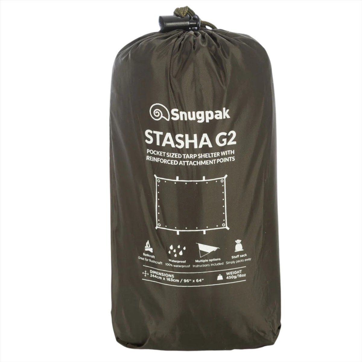 Snugpak Stasha G2 Bâche imperméable légère et compacte pour abri Olive