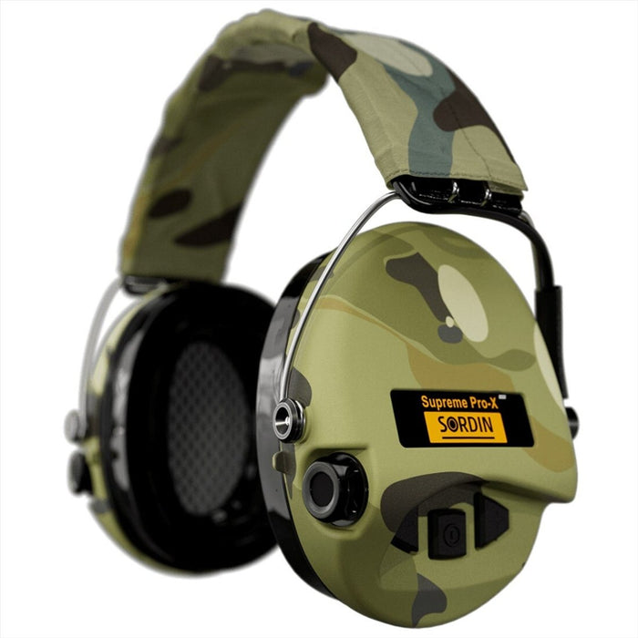 Sordin Supreme Pro-X LED Active Hearing Protection Two Microphones Camo - GoMilitar