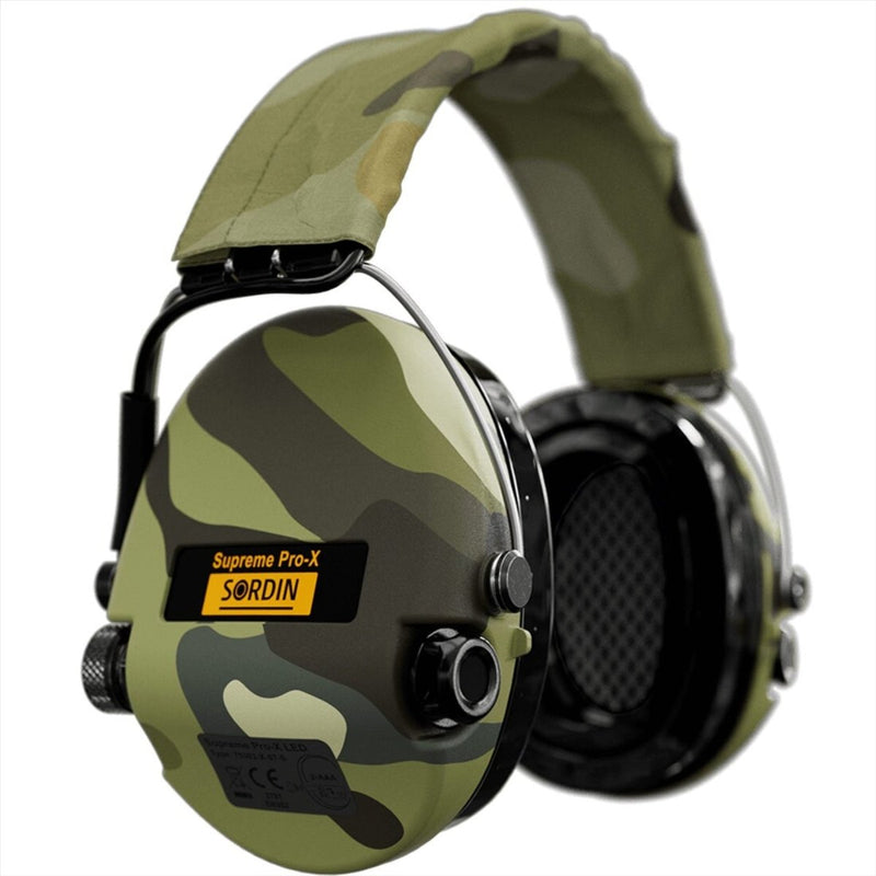 Sordin Supreme Pro-X LED Active Hörschutz Zwei Mikrofone Camo