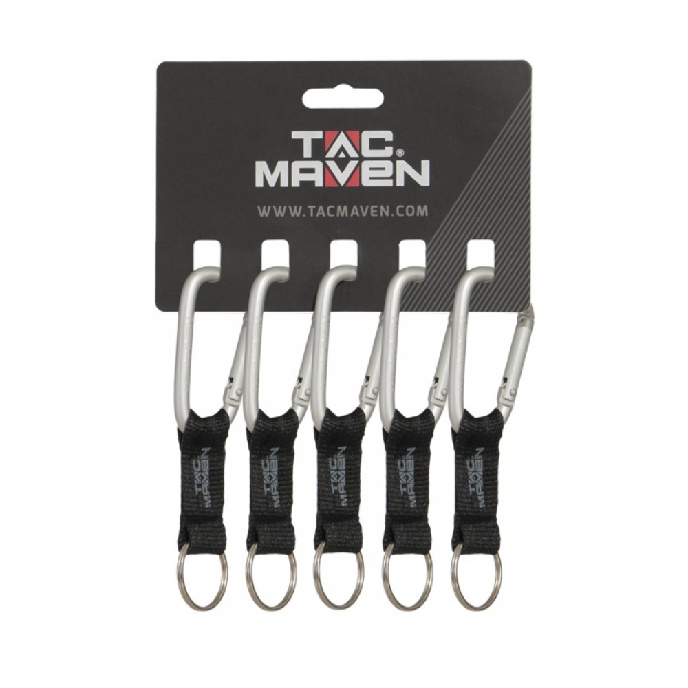 TAC MAVEN 7 mm Aluminium-Karabiner, 5 Stück, Outdoor-Camping-Schlüsselclips