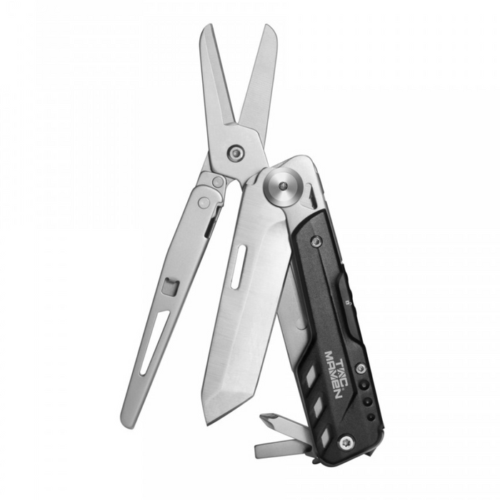 TAC MAVEN Odin Camping Multitool Scissors 440 Stainless Steel Pocket Tool Black - GoMilitar