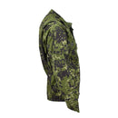 Side view of TACGEAR M84 Danish military style camo combat shirt with reinforced elbows and multiple pockets