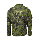Back view of TACGEAR Danish military style M84 camo field jacket with reinforced elbows and arm pockets.