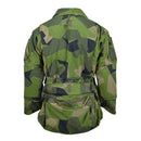 Back view of TACGEAR military ripstop commando smock jacket in splinter camo with multiple pockets and reinforced elbows