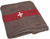 Vintage Swiss Army Boperi di lana coperta di lana militare Croce a strisce rossa nuovo nuovo