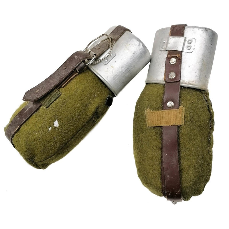 Original Romanian canteen cup felt cover vintage retro Water bottle lightweight aluminum
