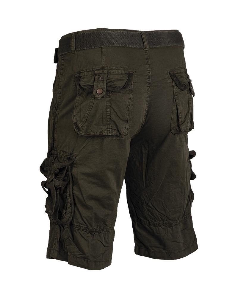 Mil-Tec Brand Germany Military vintage style prewashed olive combat shorts