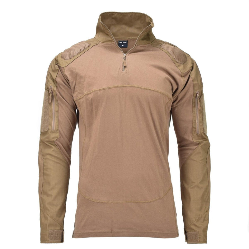 Mil-Tech Brand Military Style Troops combat shirts dark coyote color BDU high collar