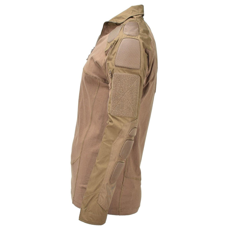 Mil-Tech Brand Military Style Troops combat shirts dark coyote color BDU padding on shoulder elbow area