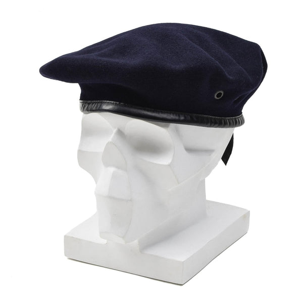 Original French Army dark blue wool beret command lightweight foldable and easy to carry cap all seasons vintage