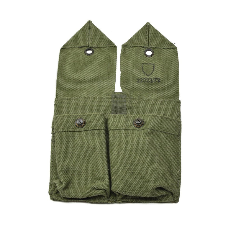Norwegian army magazine pouch vintage double ammo bag green vintage
