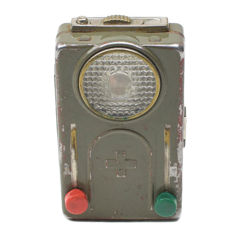 Original vintage  Swiss army military signal lamp Green Red color flashlight emergency military surplus
