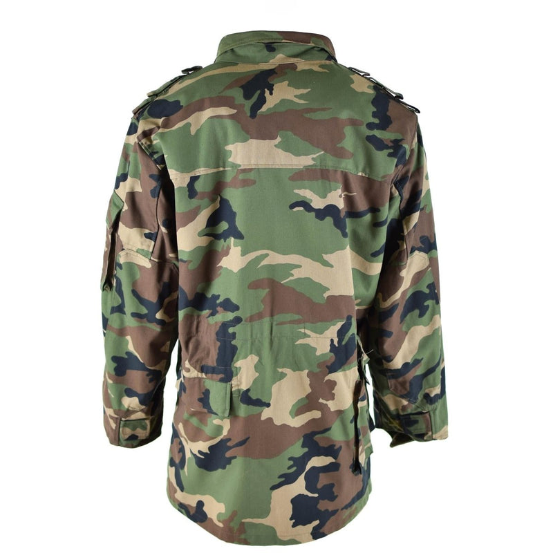 Original vintage Slovakian army field jacket M97 Camo military combat parka hood adjustable waist and cuffs