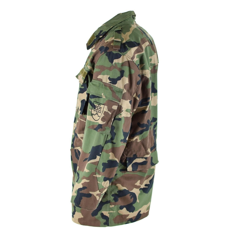 Original vintage Slovakian army field jacket M97 Camo military combat parka storm flap